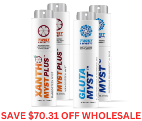 2X ComboMyst Pack - 2 GlutaMyst™ & 2 XanthoMyst™ (Plus 2 FREE XanthoMyst™ for 4 Total XanthoMyst™, VAT Included)